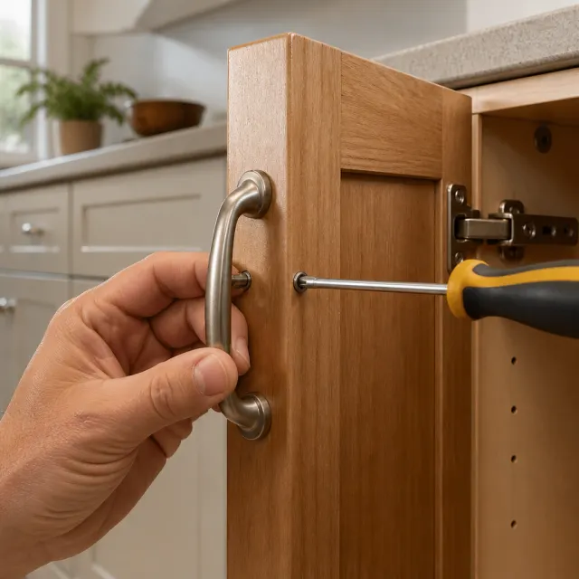Secure a cabinet handle